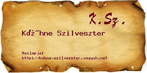 Kühne Szilveszter névjegykártya