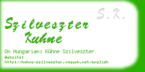 szilveszter kuhne business card